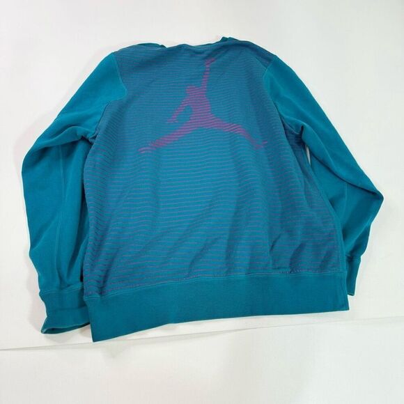 Jordan Sweater women’s XL Teal crewneck retro Long-Sleeve Pullover jumpman - Picture 7 of 10